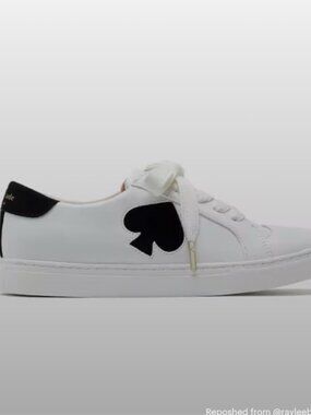 Kate Spade White and Black Fez Sneakers size 8.5